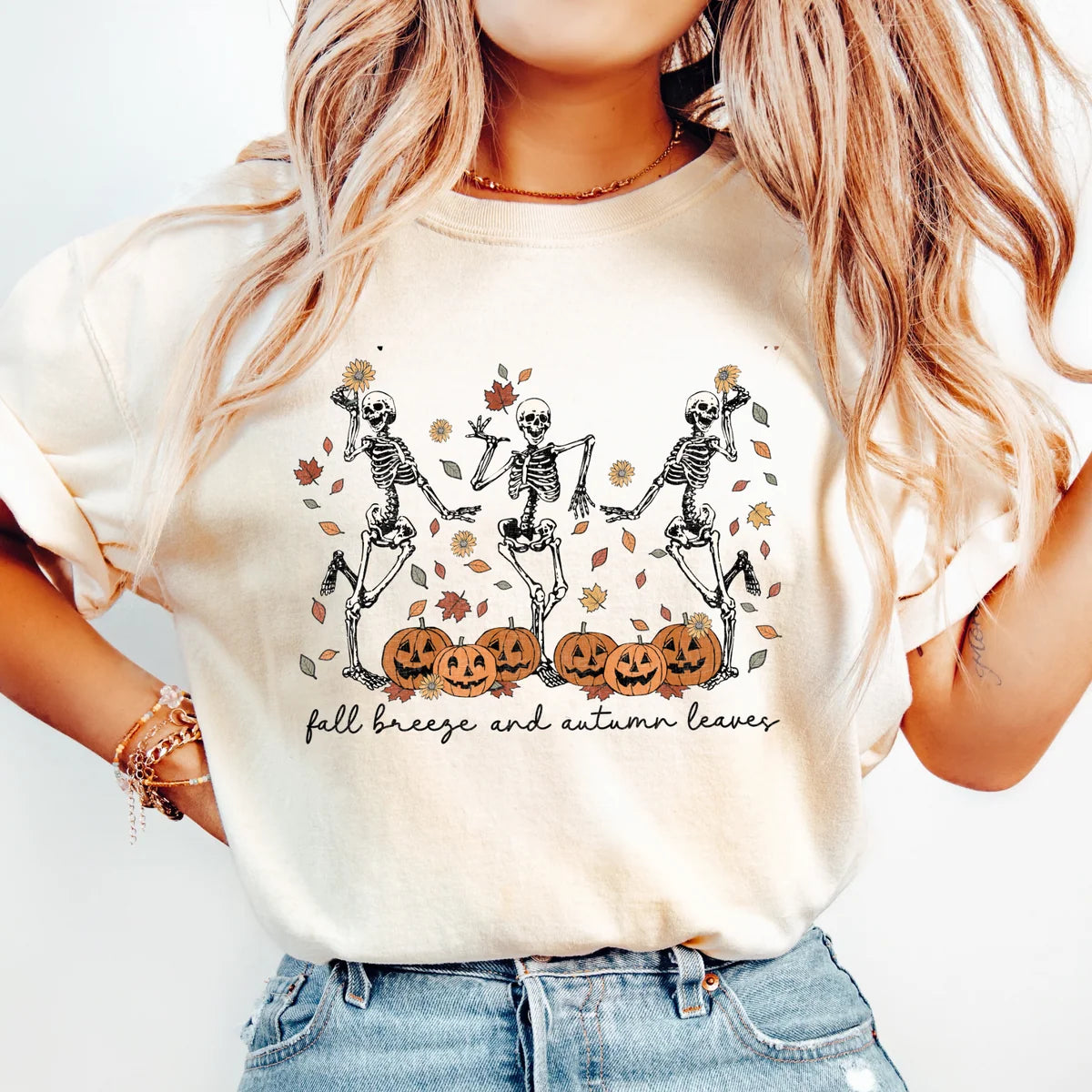 Fall Breeze Skeleton Crewneck/ Tee